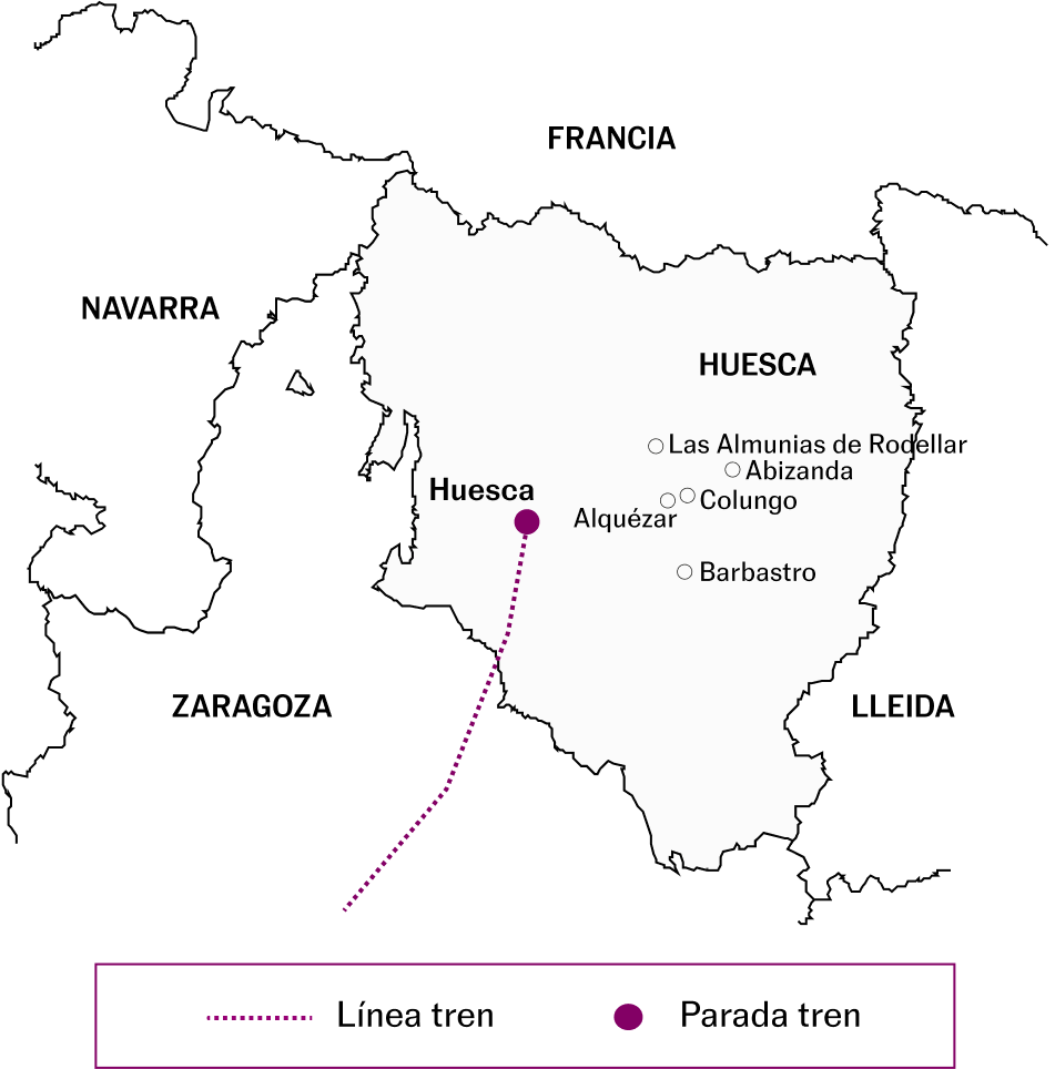 Mapa del recorrido en tren